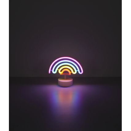 Globo - LED Neon pöytä koriste LED/2W/3xAA sateenkaari