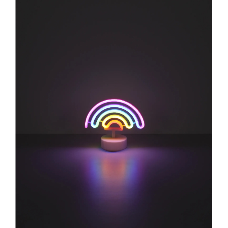 Globo - LED Neon pöytä koriste LED/2W/3xAA sateenkaari