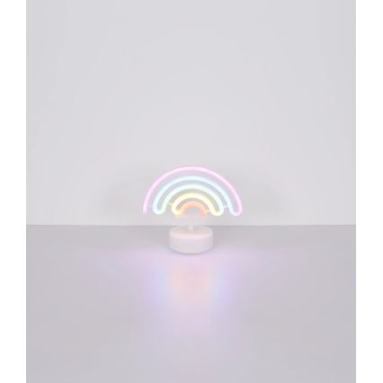 Globo - LED Neon pöytä koriste LED/2W/3xAA sateenkaari