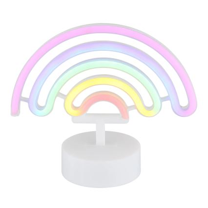 Globo - LED Neon pöytä koriste LED/2W/3xAA sateenkaari