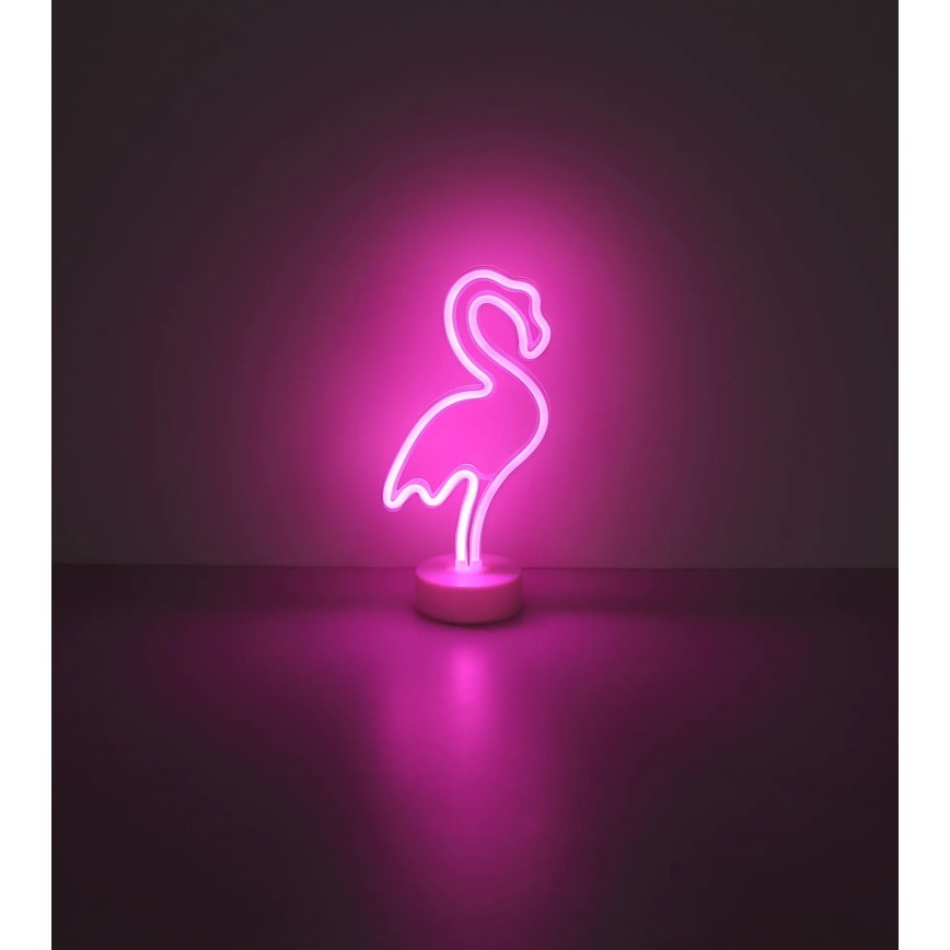 Globo - LED Neon pöytä koriste LED/2W/3xAA flamingo