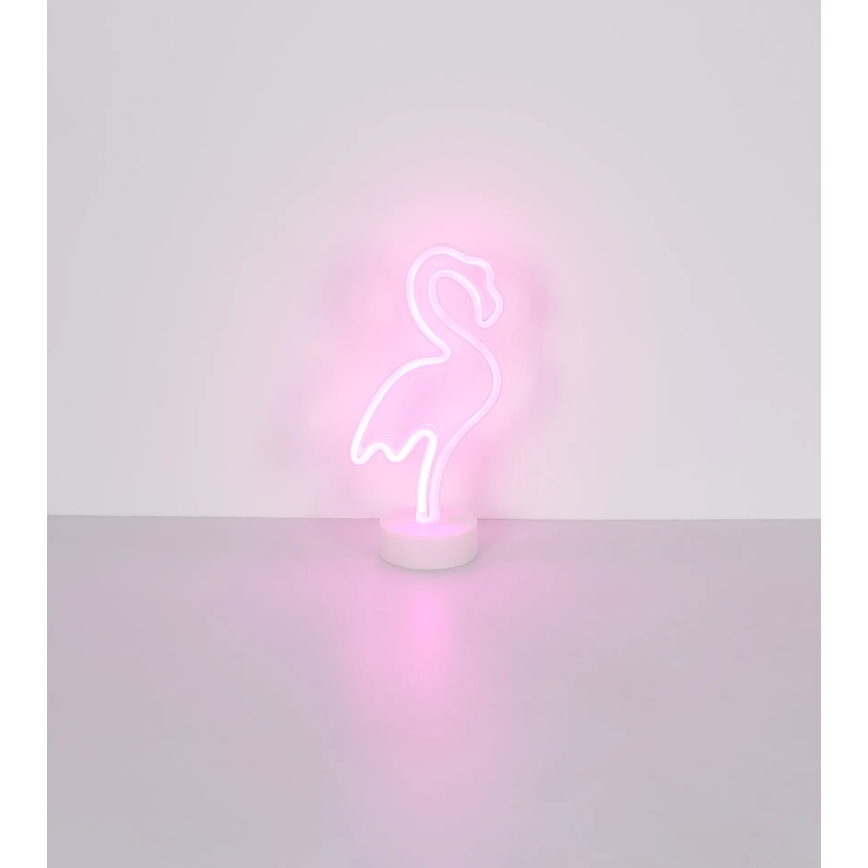 Globo - LED Neon pöytä koriste LED/2W/3xAA flamingo