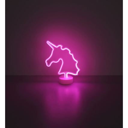 Globo - LED Neon pöytä koriste LED/2W/3xAA yksisarvinen
