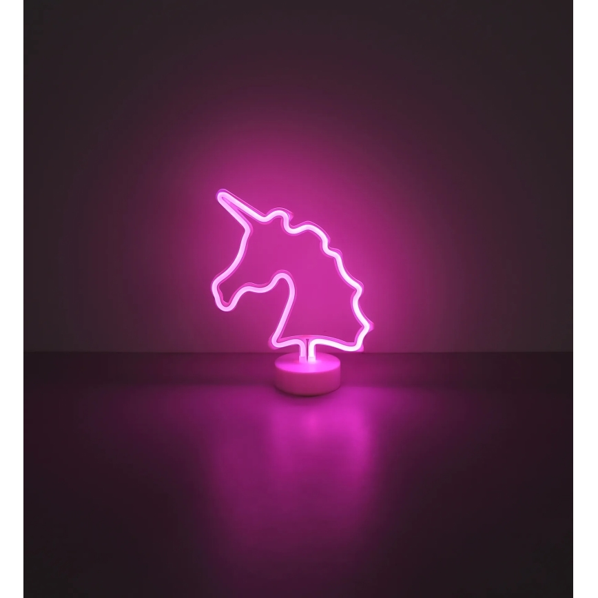 Globo - LED Neon pöytä koriste LED/2W/3xAA yksisarvinen
