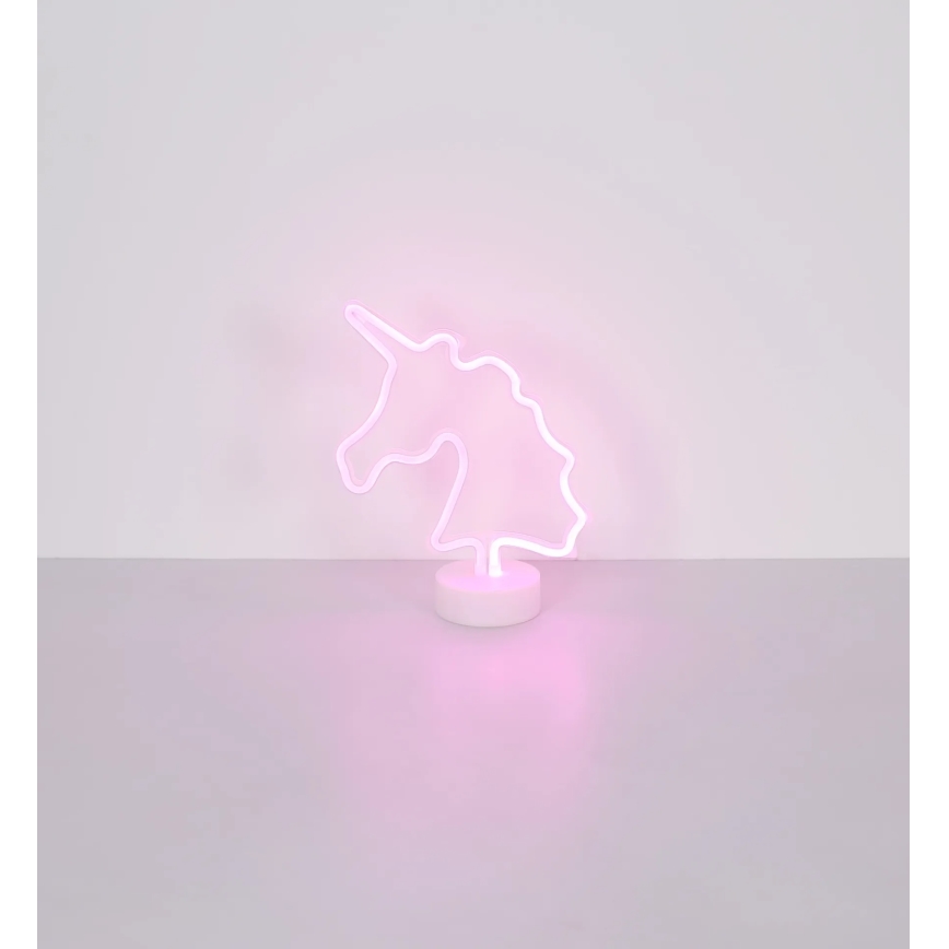 Globo - LED Neon pöytä koriste LED/2W/3xAA yksisarvinen