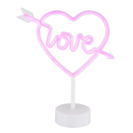 Globo - LED Neon pöytä koriste LED/2W/3xAA sydän
