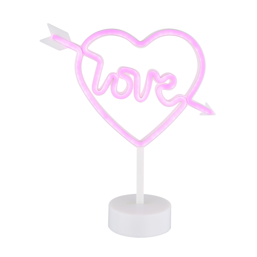 Globo - LED Neon pöytä koriste LED/2W/3xAA sydän
