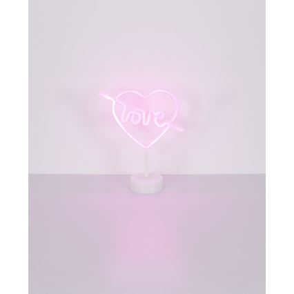 Globo - LED Neon pöytä koriste LED/2W/3xAA sydän