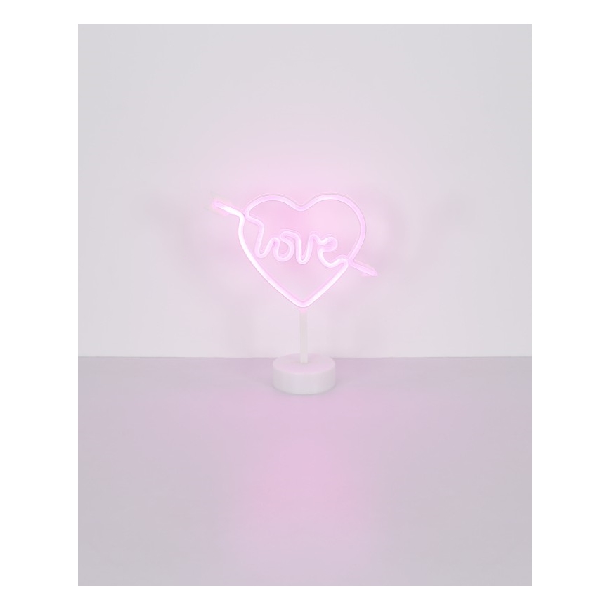 Globo - LED Neon pöytä koriste LED/2W/3xAA sydän