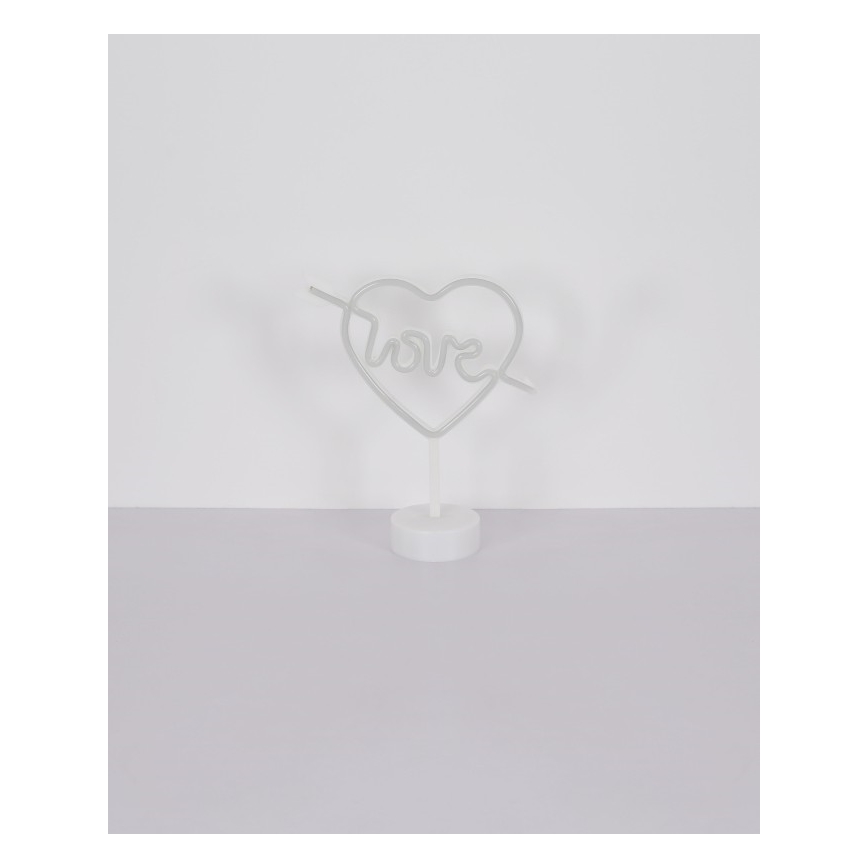 Globo - LED Neon pöytä koriste LED/2W/3xAA sydän