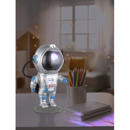 Globo - LED RGB Pöytävalaisin LED/4,5W/5V astronautti hopea