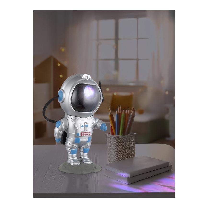Globo - LED RGB Pöytävalaisin LED/4,5W/5V astronautti hopea