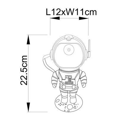 Globo - LED RGB Pöytävalaisin LED/4,5W/5V astronautti hopea