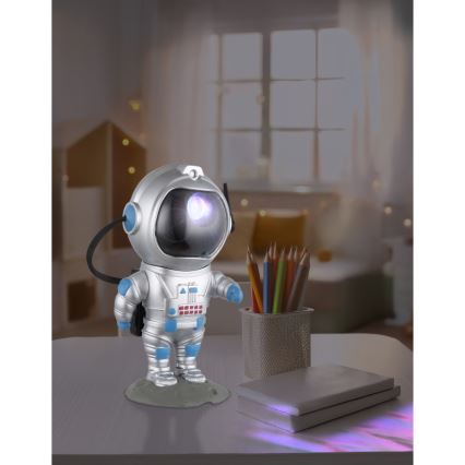 Globo - LED RGB Pöytävalaisin LED/4,5W/5V astronautti hopea