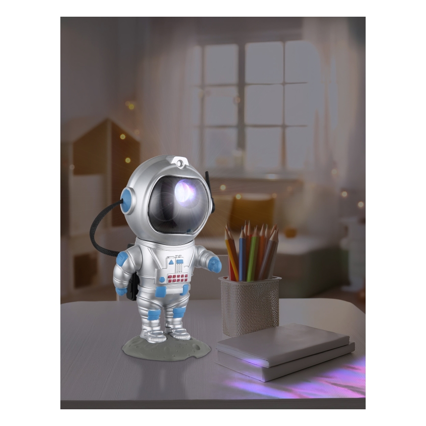 Globo - LED RGB Pöytävalaisin LED/4,5W/5V astronautti hopea