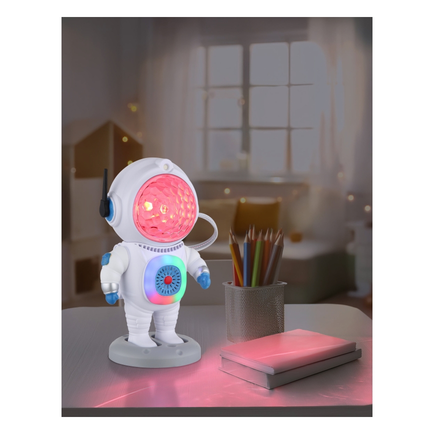 Globo - LED RGB Pöytävalaisin LED/6W/5V astronautti valkoinen