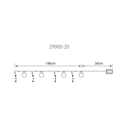 Globo 29900-20 - LED-koristeketju 20xLED/0,03W/2xAA