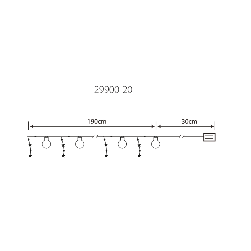 Globo 29900-20 - LED-koristeketju 20xLED/0,03W/2xAA