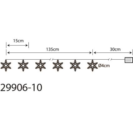 Globo 29906-10 - LED-koristeketju 10xLED/0,03W/2xAA