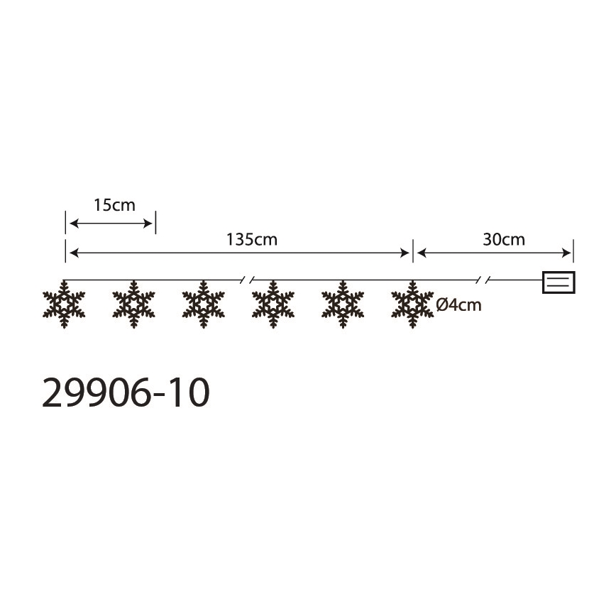 Globo 29906-10 - LED-koristeketju 10xLED/0,03W/2xAA