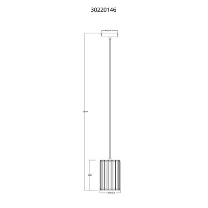 Globo - Kattokruunu johdossa 1xE27/60W/230V halkaisija 13,5 cm