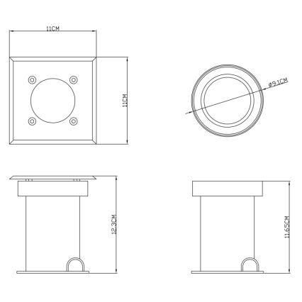 Globo 31101 - Ajotievalo STYLE 1xGU10/40W/230V IP67
