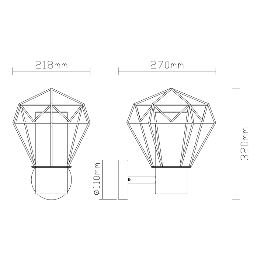 Globo - Ulkoseinävalaisin 1xE27/15W/230V IP44