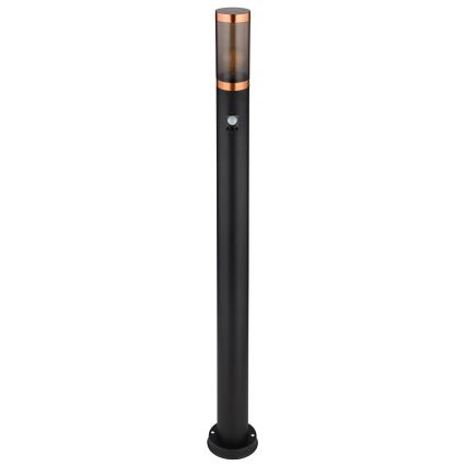 Globo - Ulkovalaisin anturilla 1xE27/15W/230V IP44 110 cm musta/kupari
