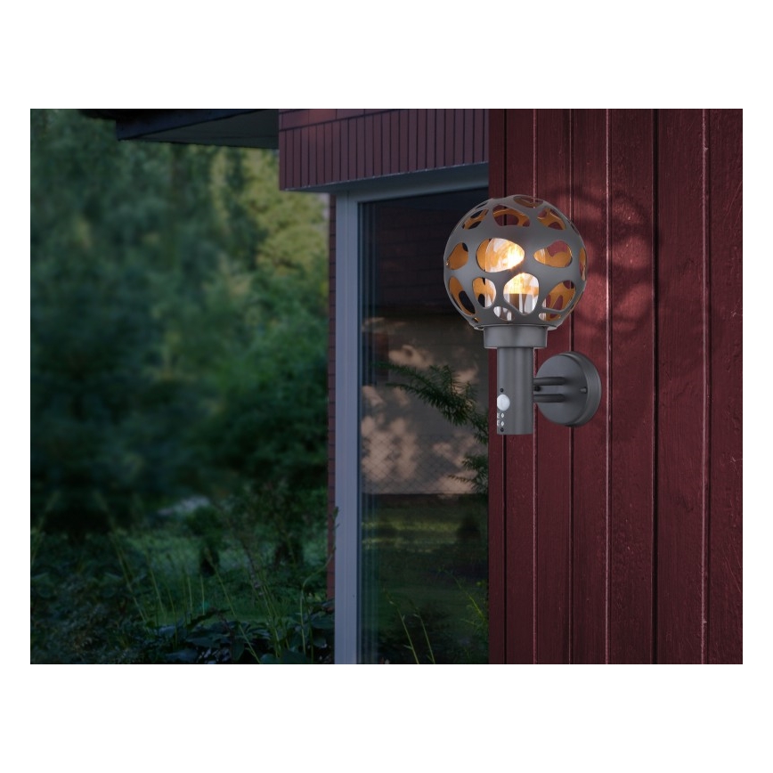 Globo - Ulkoseinävalo sensorilla 1xE27/15W/230V IP44