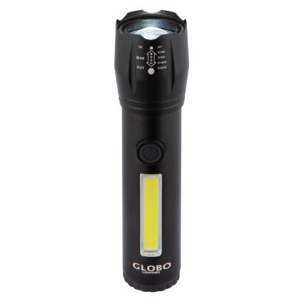 Globo - Ladattava LED-taskulamppu LED/3W/5V + COB/3W 5500K 1200 mAh