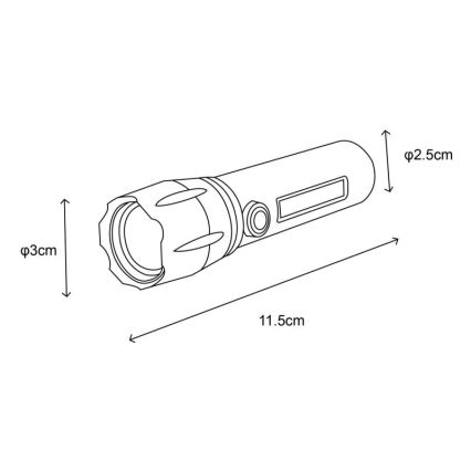 Globo - Ladattava LED-taskulamppu LED/3W/5V + COB/3W 5500K 1200 mAh