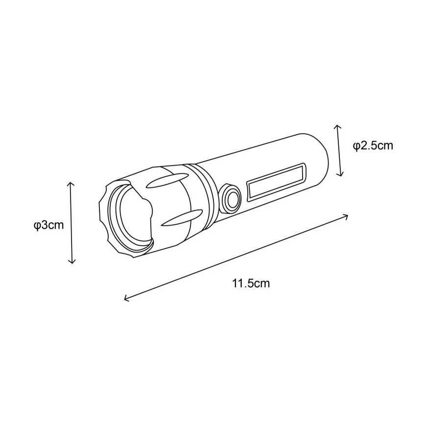 Globo - Ladattava LED-taskulamppu LED/3W/5V + COB/3W 5500K 1200 mAh