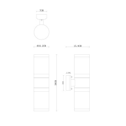 Globo - Ulkoseinävalaisin 2xE27/60W/230V IP44