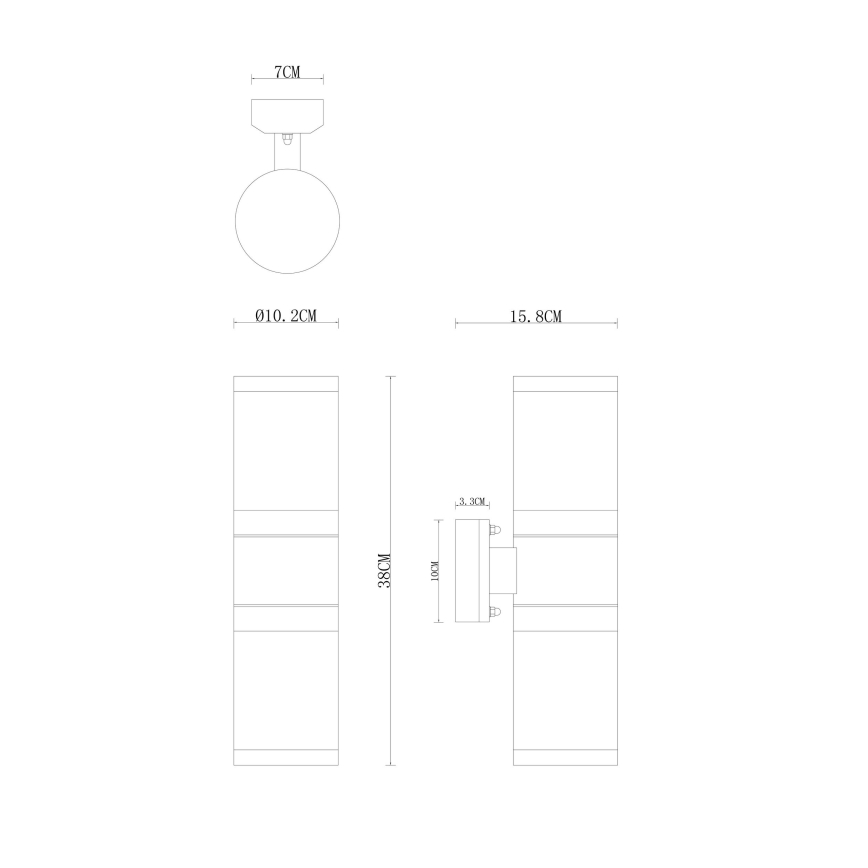 Globo - Ulkoseinävalaisin 2xE27/60W/230V IP44