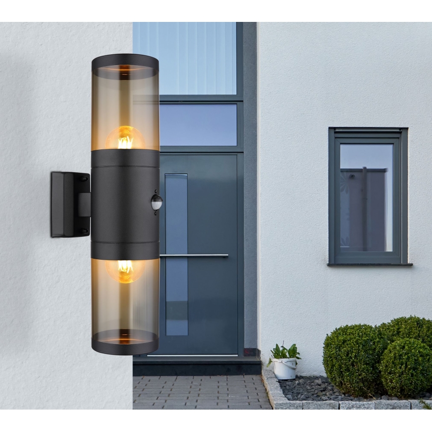 Globo seinävalaisin anturilla 2xE27/40W/230V IP44