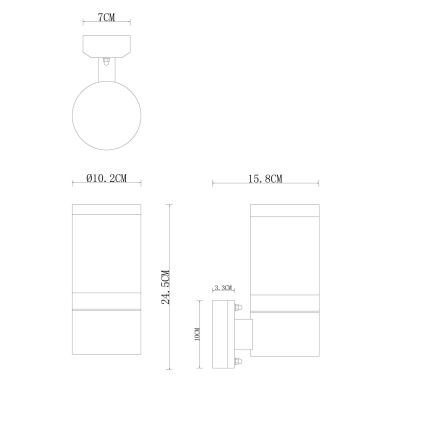 Globo - Ulkoseinävalaisin 1xE27/60W/230V IP44