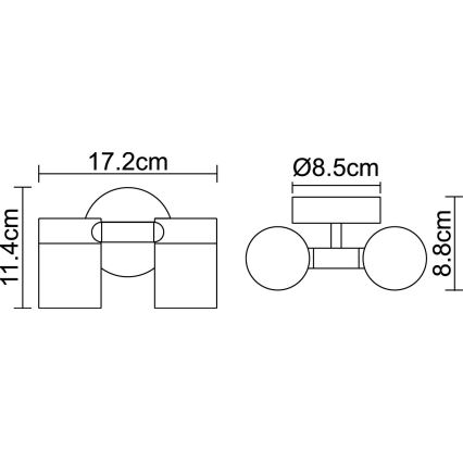 Globo 3207-2L - LED-ulkovalo STYLE 2xGU10/5W/230V IP44