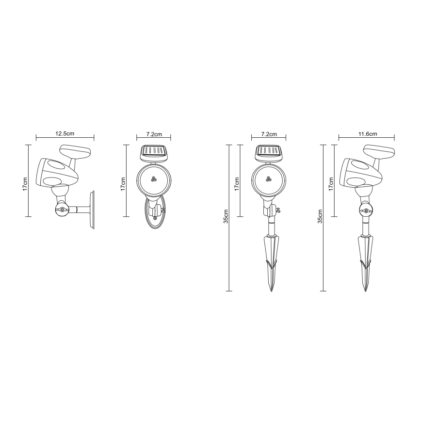 Globo - LED Aurinkovalaistus 3xLED/0,06W IP44