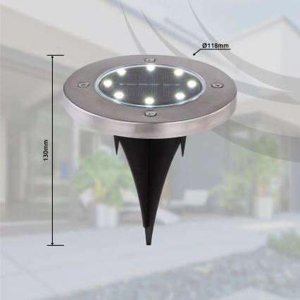 Globo - SARJA 4x LED aurinkovalaisin LED/0,1W/3V IP44 300 mAh