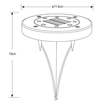 Globo - SETTI 2x LED Aurinkokennovalo LED/0,8W/3V IP44