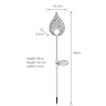 Globo - LED aurinkovalo LED/0,06W/3,2V 300mAh IP44