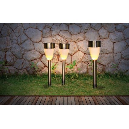 Globo - SETTI 3x Aurinkokennolamppu 3xLED/0,06W/1,2V IP44