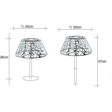 Globo - LED aurinkovalaisin LED/0,06W/3V 3000K IP44 300 mAh