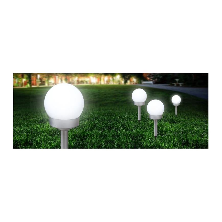 Globo - SETTI 3x LED-aurinkovalaistus LED/0,06W/3V 4000K halkaisija 10 cm IP44