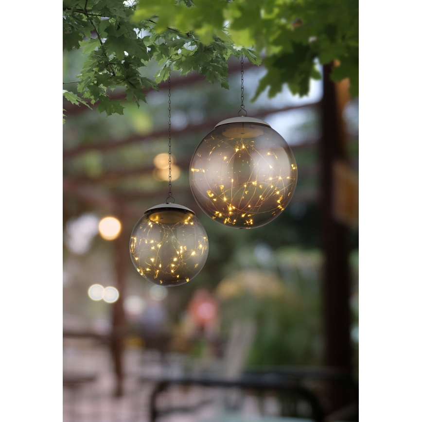 Globo - LED-aurinkokruunu ketjussa 20xLED/0,06W/1,2V halkaisija 15 cm IP44