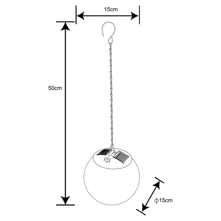 Globo - LED-aurinkokruunu ketjussa 20xLED/0,06W/1,2V halkaisija 15 cm IP44