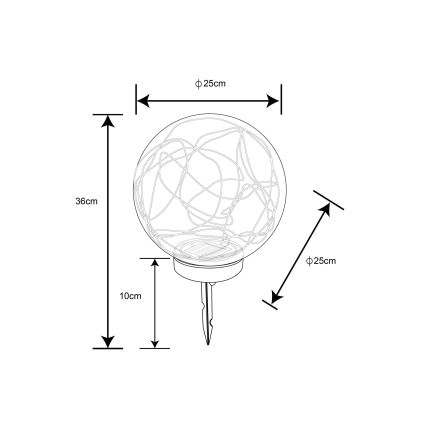 Globo - Aurinkokennovalo 40xLED/0,06W/1,2V d. 25 cm IP44