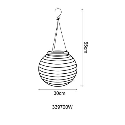 Globo - LED Riippuaurinkovalo LED/0,5W/3V IP44 valkoinen