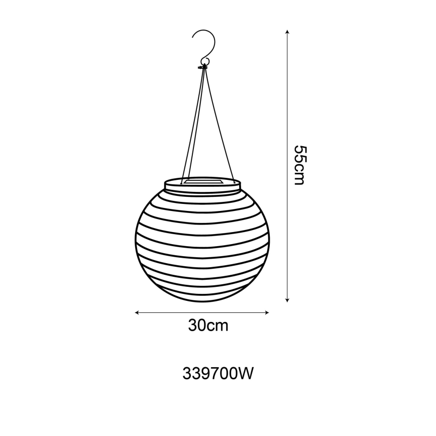 Globo - LED Riippuaurinkovalo LED/0,5W/3V IP44 valkoinen