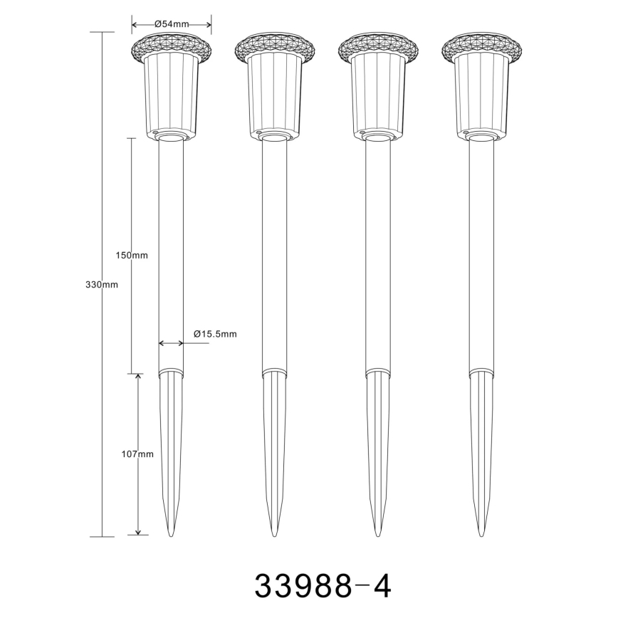 Globo - SETTI 4x LED-aurinkovalaistus LED/0,06W/1,2V IP44 100 mAh